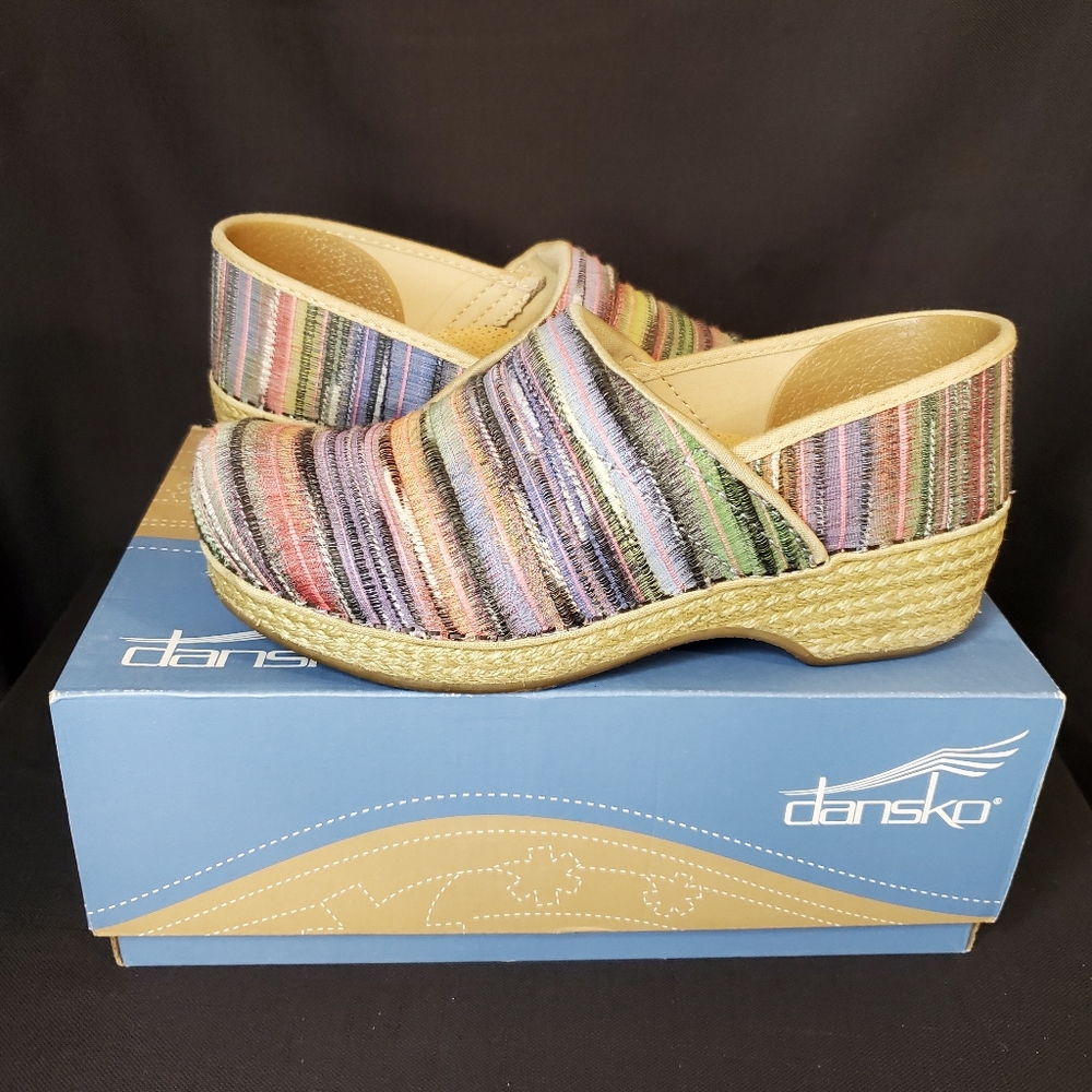 Multi-colored tweed Dansko clogs - rare style - size 38 EU